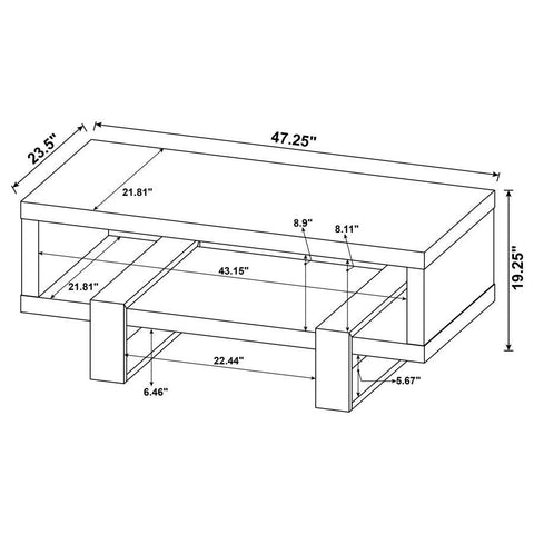 Dinard - Engineered Wood Coffee Table - Gray Driftwood