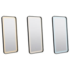 Glendora - Led Standing Mirror With Bluetooth Speaker - Black