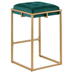 Nadia - Upholstered Backless Counter Stool (Set of 2) - Hunter Green