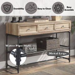 Brantley II - Sofa Table - Oak & Sandy Black