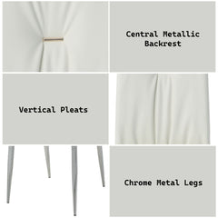 Kamaile - Side Chair (Set of 2) - Beige Synthetic Leather & Chrome