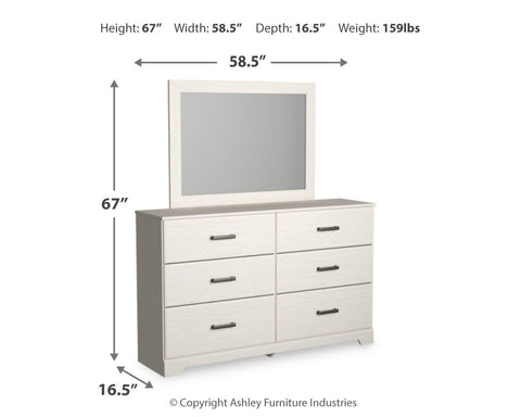 Stelsie - Dresser, Mirror - White