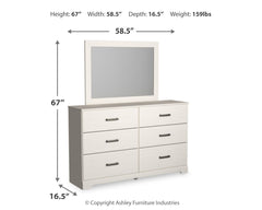 Stelsie - Dresser, Mirror - White