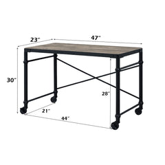 Oklarth - Writing Desk - Rustic Oak & Black