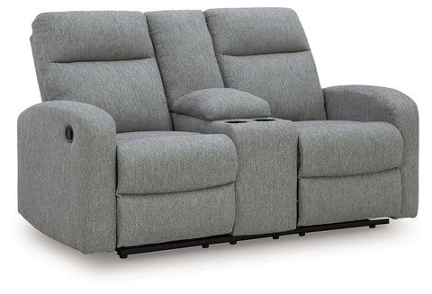Gauntlet - Sterling - Double Recline Loveseat With Console