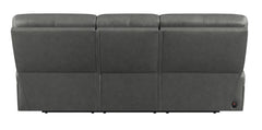 Longport - Upholstered Power Sofa - Grain Leather - Charcoal