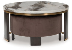 Jazmore - Brown / Brass Finish - Nesting Cocktail Tables (Set of 2)