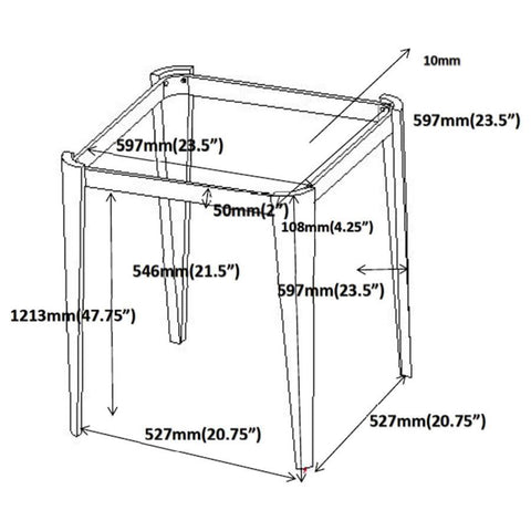 Desmond - Square Glass Top End Table - Pearl Silver