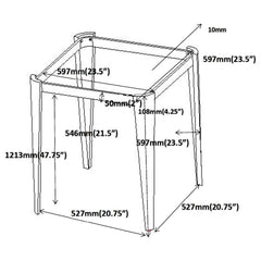 Desmond - Square Glass Top End Table - Pearl Silver