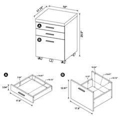 Skeena - 3-Drawer Mobile Office Cabinet