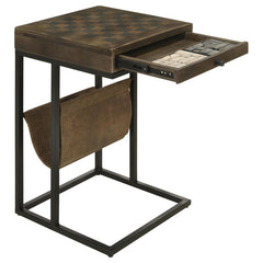 Chessie - 1-Drawer Side Table With Leatherette Sling - Tobacco