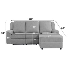 Destiny - Motion Sectional Sofa - Gray Linen