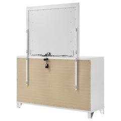 Marmore - 9-Drawer Dresser And LED Mirror - White