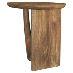 Fletcher - Round Solid Mango Wood Accent Side Table - Brown