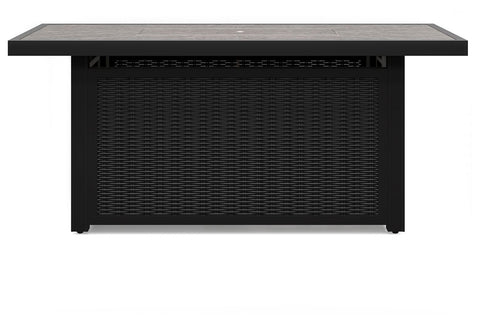 Beachcroft - Rectangular Fire Pit Table - Black / Light Gray