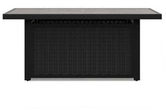 Beachcroft - Rectangular Fire Pit Table - Black / Light Gray