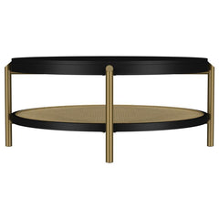 Arini - Round Coffee Table With Storage Shelf