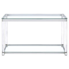 Anne - Sofa Table With Lower Shelf - Chrome And Clear