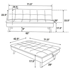 Scout - Upholstered Tufted Convertible Sofa Bed - Gray