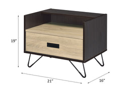 Melkree - Accent Table - Oak & Black Finish