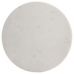 Colette - Round Marble Top Side Table - White And Dark Gray