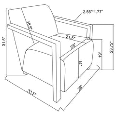 Diego - Upholstered Accent Arm Chair With Wood Arms