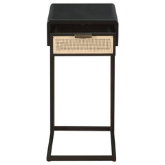 Amherst - 1-Drawer Radio Weave Cane Metal Side Table