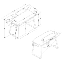 Alfie - Computer Gaming Desk With USB Ports - Black