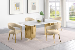 Galiano - Rectangular Stone Top Dining Table - White