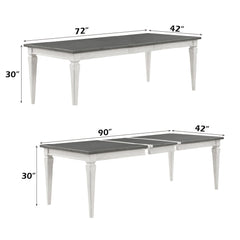 Katia - Dining Table With Leaf - Rustic Gray & Weathered White