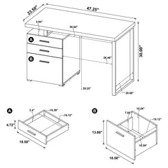 Brennan - 3-Drawer Office Computer Desk