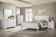 Louis Philippe - 6 Drawers Dresser and Mirror - White