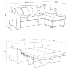 Storey - Upholstered Sleeper Sectional Chaise Sofa