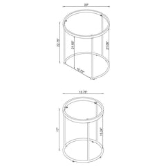 Maylin - 2 Piece Round Glass Top Nesting Table Set - Gold