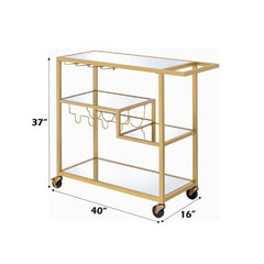 Adamsen - Serving Cart - Champagne & Mirror