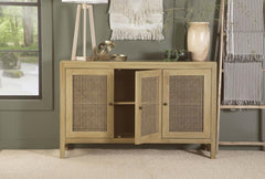 Zamora - Wood Accent Cabinet With Woven Cane