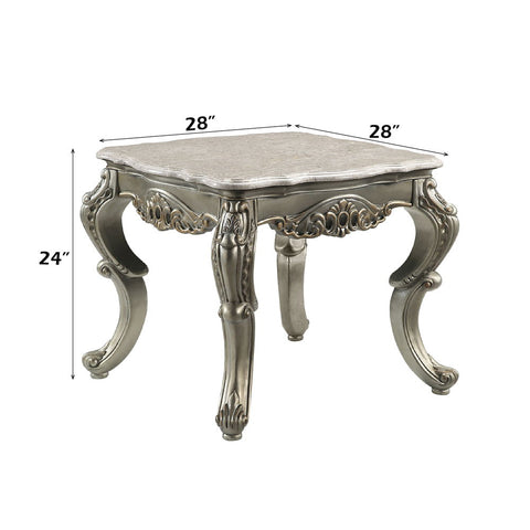 Miliani - End Table With Marble Top - Natural Antique Bronze