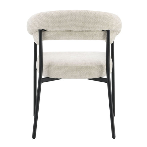 Jirina - Chenille Arm Chair (Set of 2) - Beige & Black