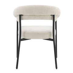 Jirina - Chenille Arm Chair (Set of 2) - Beige & Black