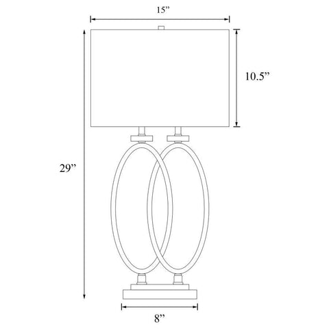 Izuku - Rectangular Shade Table Lamp - Brush Nickel