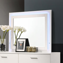 Felicity - Dresser Mirror With LED Light - Glossy White