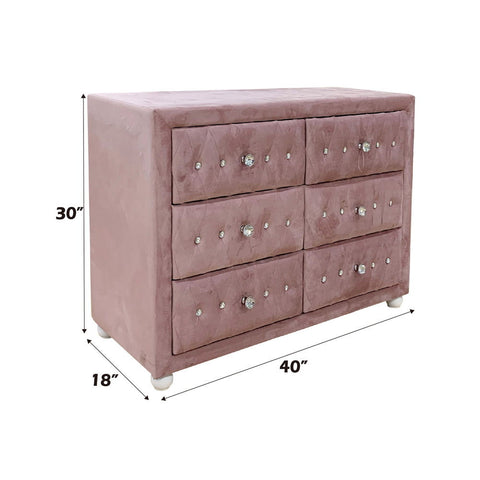 Reggie - Dresser - Pink Fabric