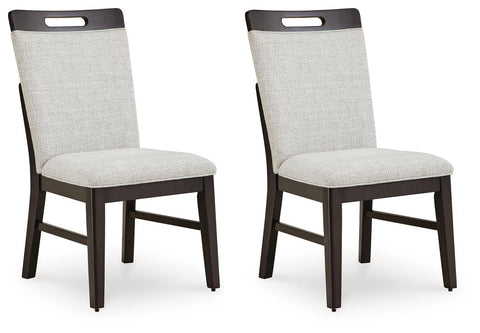 Neymorton - Dining Upholstered Side Chair (Set of 2) - Light Gray / Brown