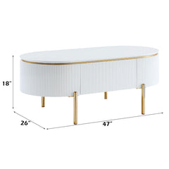 Daveigh - Coffee Table - White High & Gold