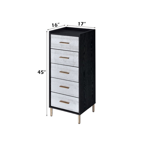 Myles - Jewelry Armoire - Black, Silver & Gold