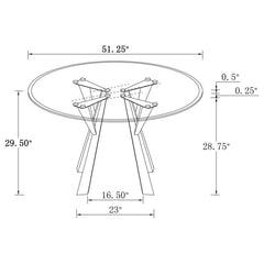 Alaia - Round Clear Glass Top Dining Table - Chrome