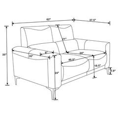 Glenmark - Track Arm Upholstered Loveseat - Taupe