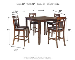 Bennox - Brown - DRM Counter Table Set (Set of 5)