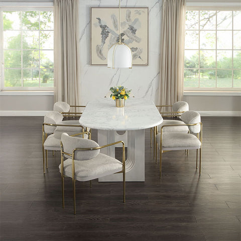 Zayn - Arm Chair (Set of 2) - Beige Chenille & Gold