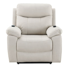 Chriki - Power Recliner With Lift & Heating & Massage - Beige Fabric